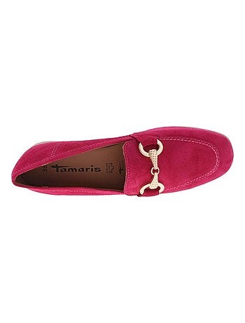 TAMARIS - Mocassins cuir nubuck talon plat
