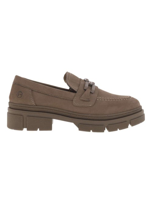 TAMARIS - Mocassins cuir talon plat - Kiabi