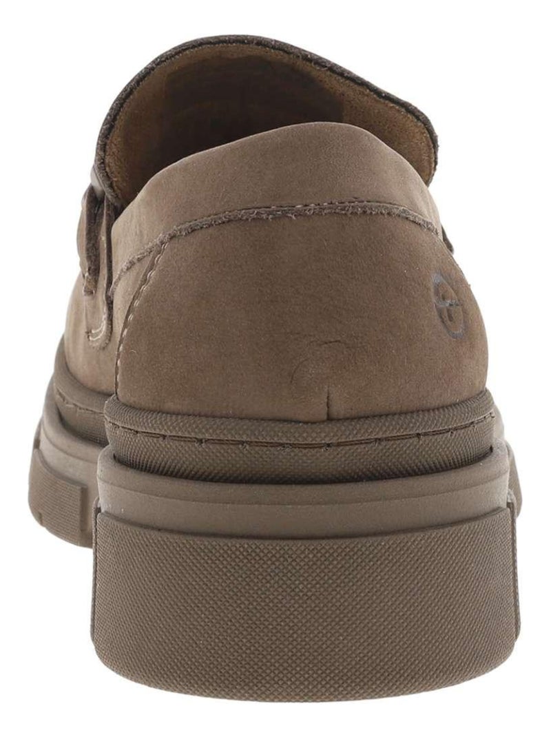 TAMARIS - Mocassins cuir talon plat Gris Marron Blanc - Kiabi