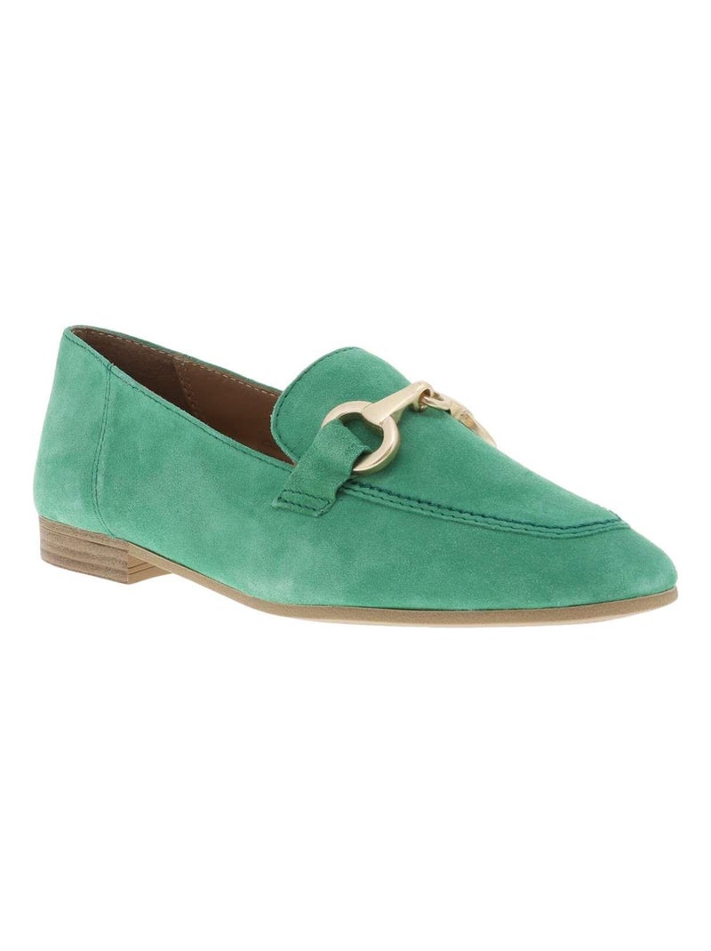 TAMARIS - Mocassins cuir talon plat Vert - Kiabi