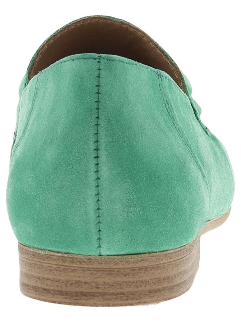 TAMARIS - Mocassins cuir talon plat Vert - Kiabi