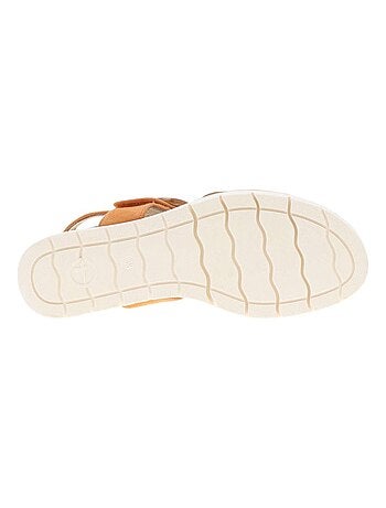 TAMARIS - Nu-pieds cuir nubuck talon semi-compensée