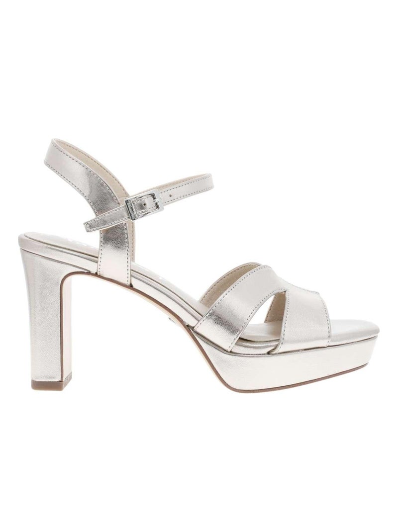 TAMARIS - Nu-pieds talon bloc Gris - Kiabi