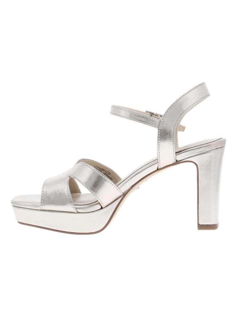 TAMARIS - Nu-pieds talon bloc Gris - Kiabi