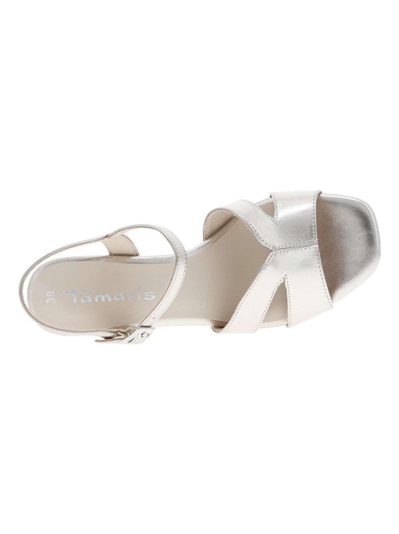 TAMARIS - Nu-pieds talon bloc Gris - Kiabi