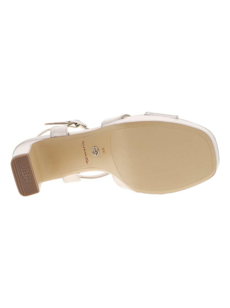 TAMARIS - Nu-pieds talon bloc Gris - Kiabi