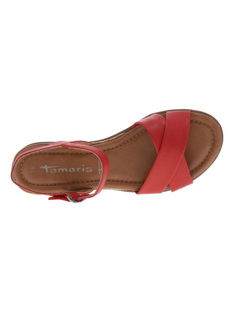 Escarpin Compensé Tamaris Rouge Nubuk - Taille 36 (US 5.5), Neuf Avec Boîte