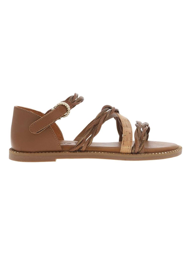 TAMARIS - Nu-pieds talon plat Cognac - Kiabi