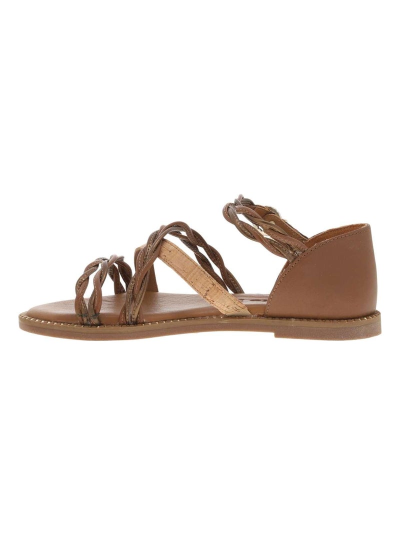 TAMARIS - Nu-pieds talon plat Cognac - Kiabi