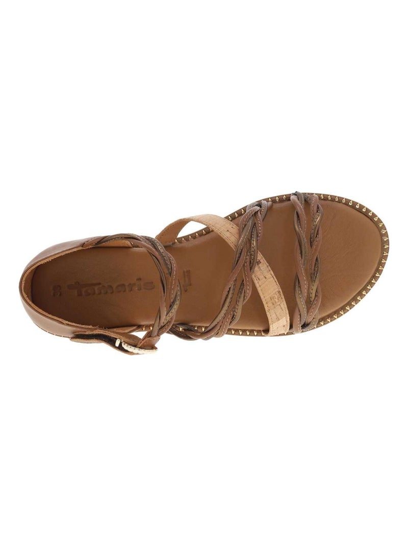 TAMARIS - Nu-pieds talon plat Cognac - Kiabi
