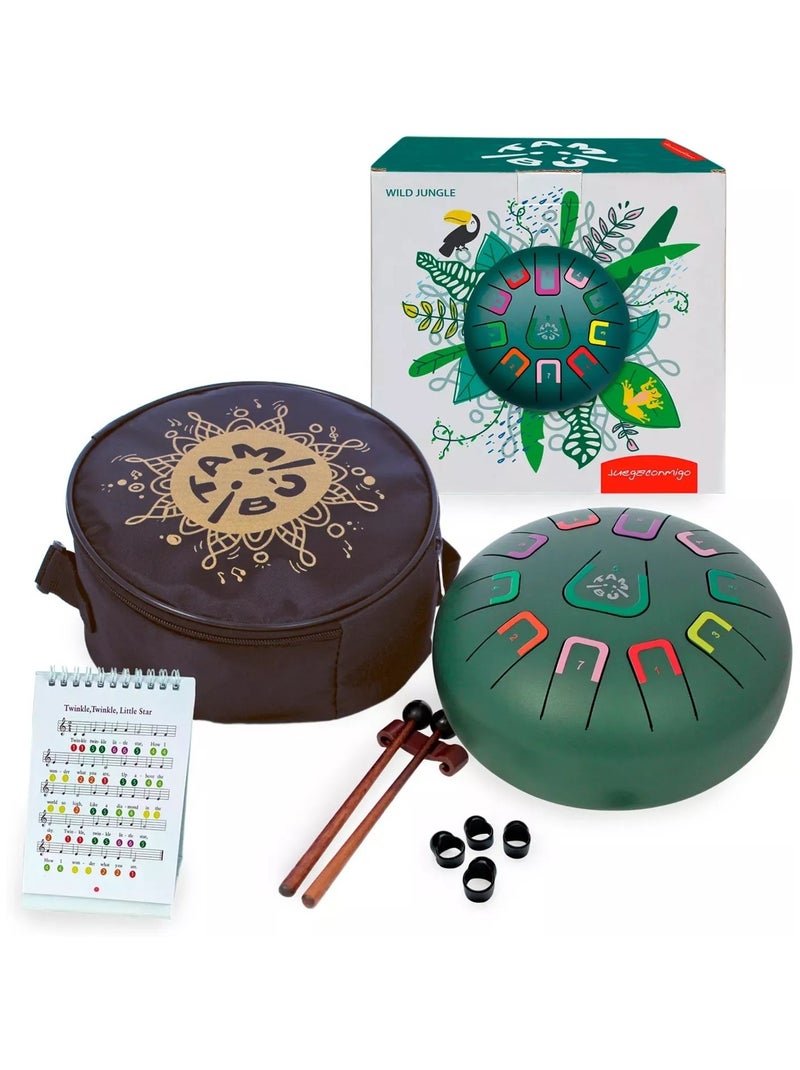 Tambour - Tongue Drum 11 notes Vert - Kiabi