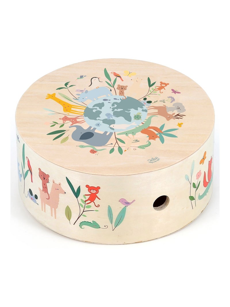 Tambour animaux du monde Sarah Betz Beige - Kiabi