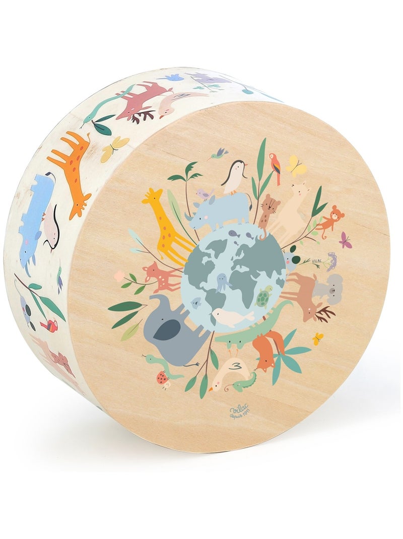 Tambour animaux du monde Sarah Betz Beige - Kiabi