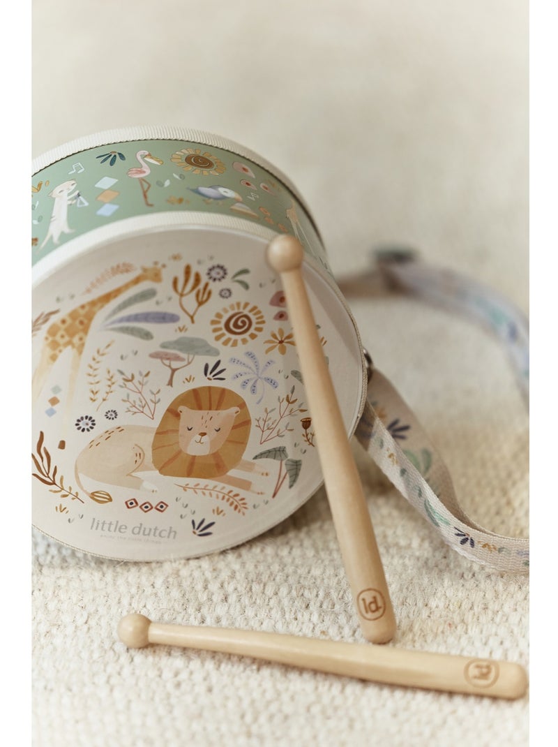 Tambour en bois Safari Friends Vert - Kiabi