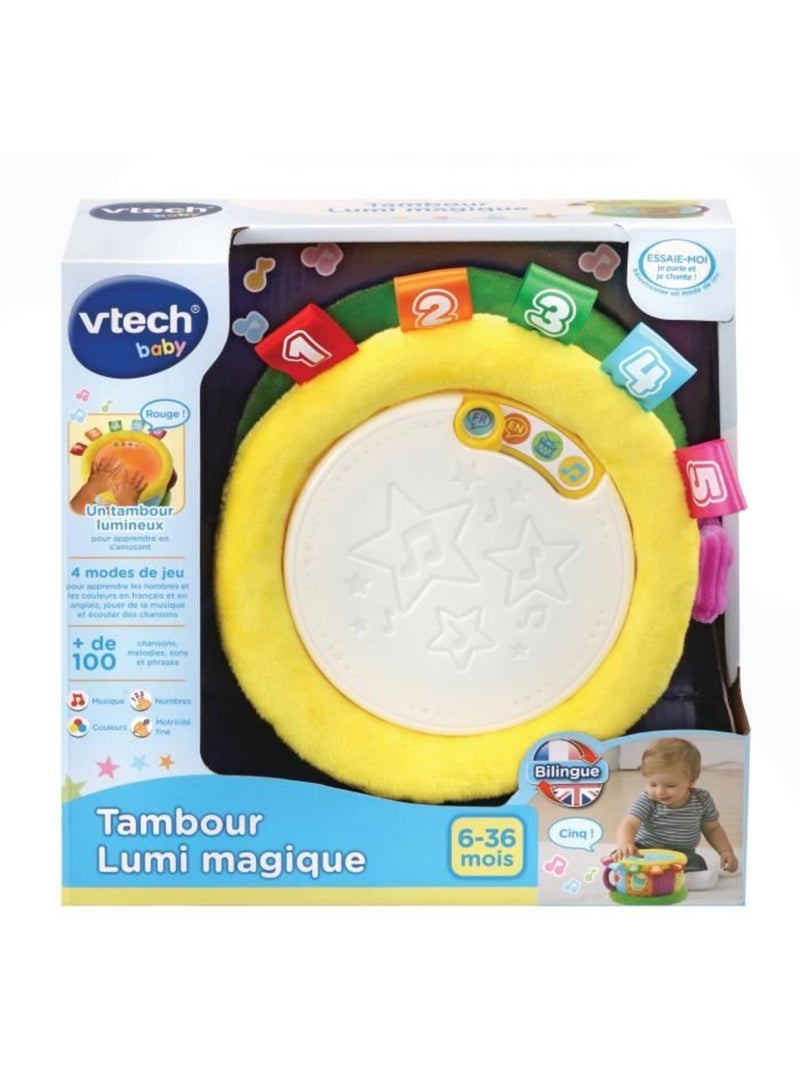 Tambour Lumi Magique - VTECH BABY - Jouet Musical - Bilingue - Sons et Lumières Jaune - Kiabi