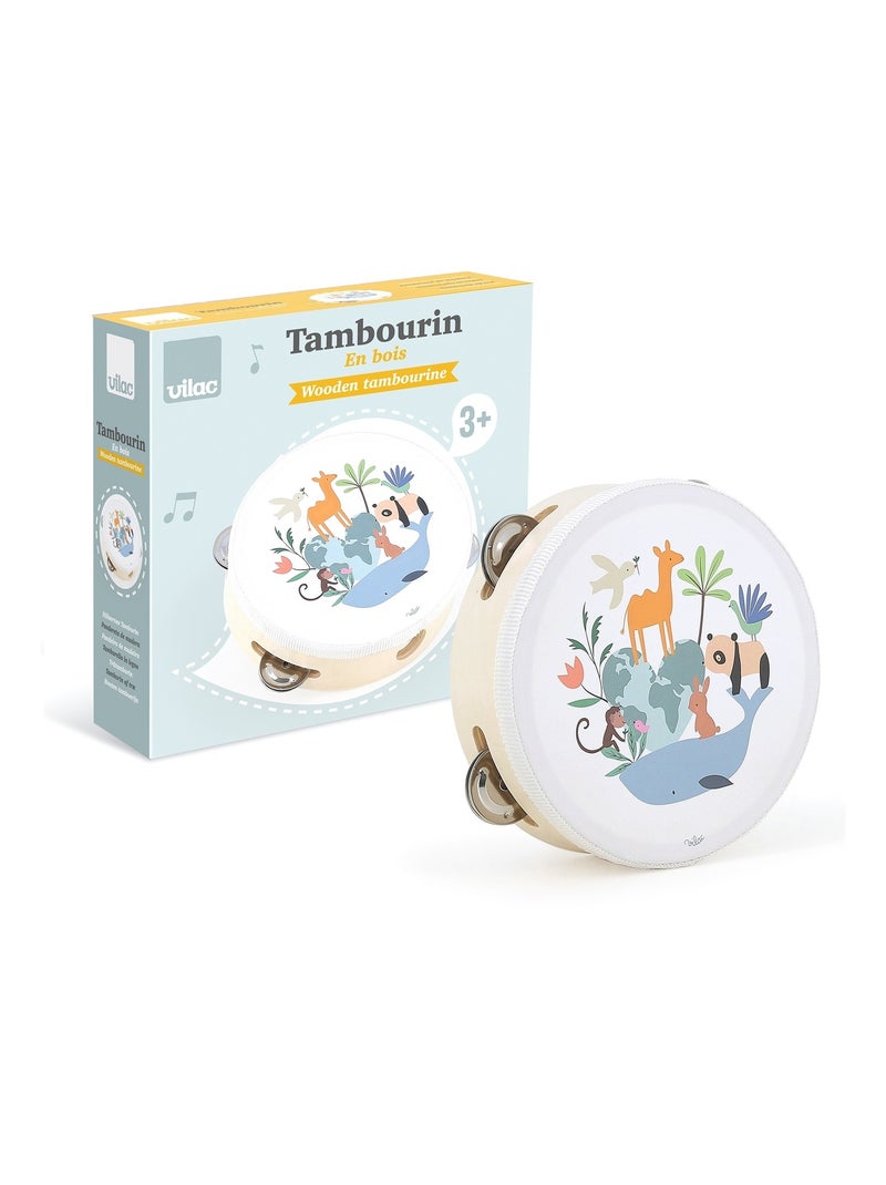 Tambourin animaux du monde Sarah Betz Blanc - Kiabi