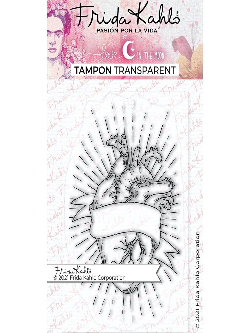 Tampon transparent - Cœur et Banderole - 9,5 x 6,5 - Love in the moon N/A - Kiabi