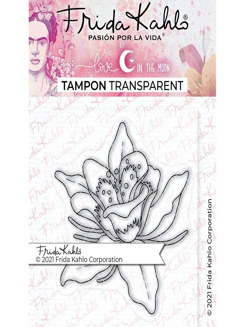 Tampon transparent - Fleur exotique 1 - 9,5 x 6,5 - Love in the moon N/A - Kiabi