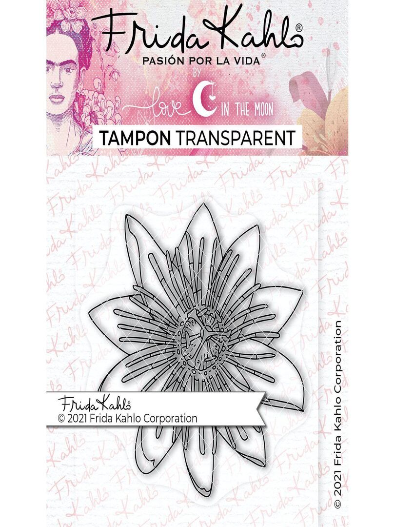 Tampon transparent - Fleur Passiflore 2- 9,5 x 6,5 - Love in the moon N/A - Kiabi