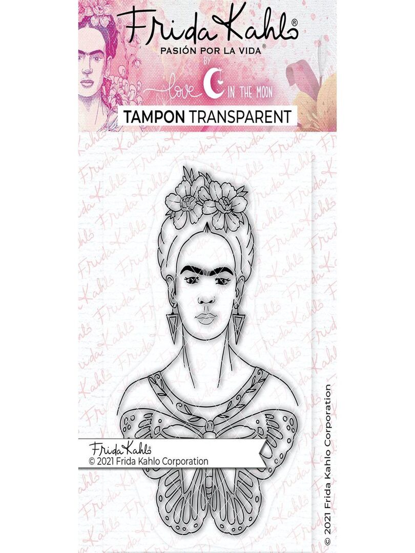 Tampon transparent - Frida et papillon - 9,5 x 6,5 - Love in the moon N/A - Kiabi