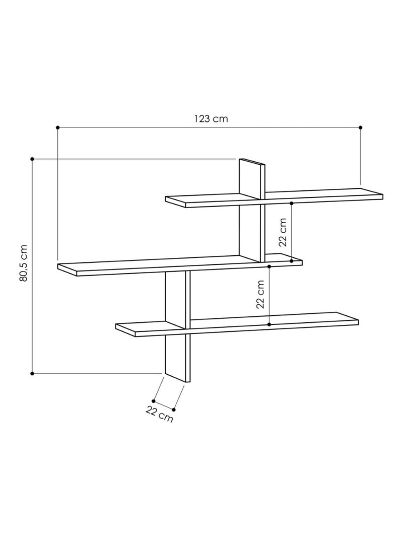 TANA Etagère murale design Gris - Kiabi