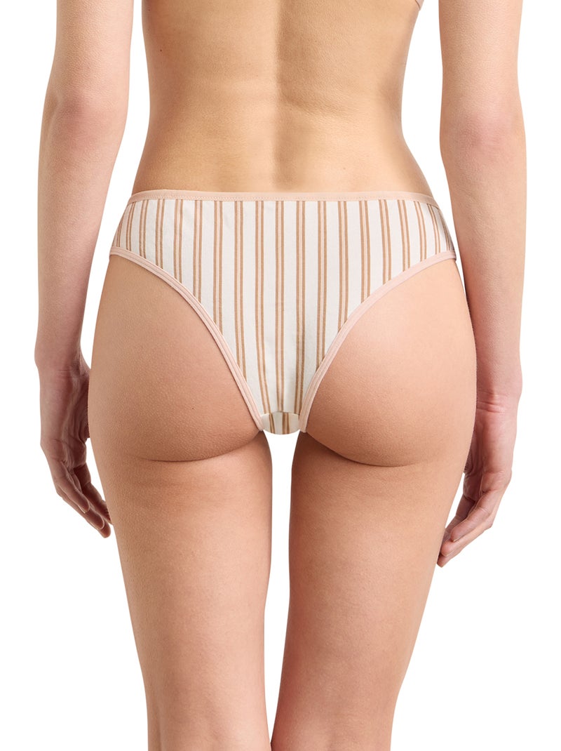 Tanga à rayures Dim x Inès de la Fressange Beige - Kiabi
