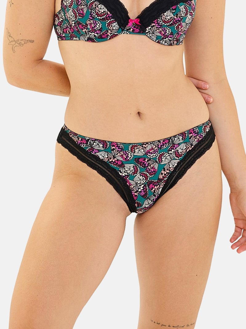 Tanga Amusante Billet Doux Noir / Vert / Rouge - Kiabi