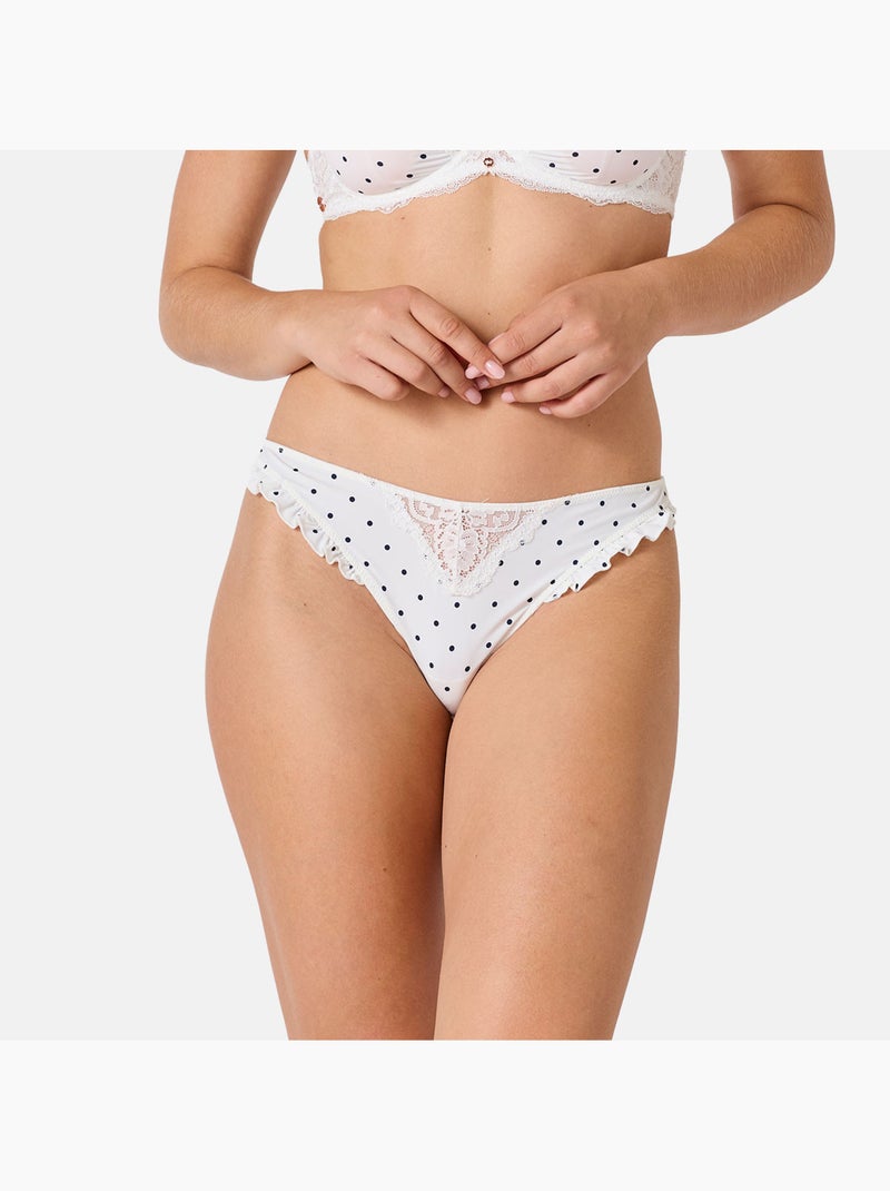 Tanga AMUSETTE - Brigitte Bardot Lingerie Blanc - Kiabi