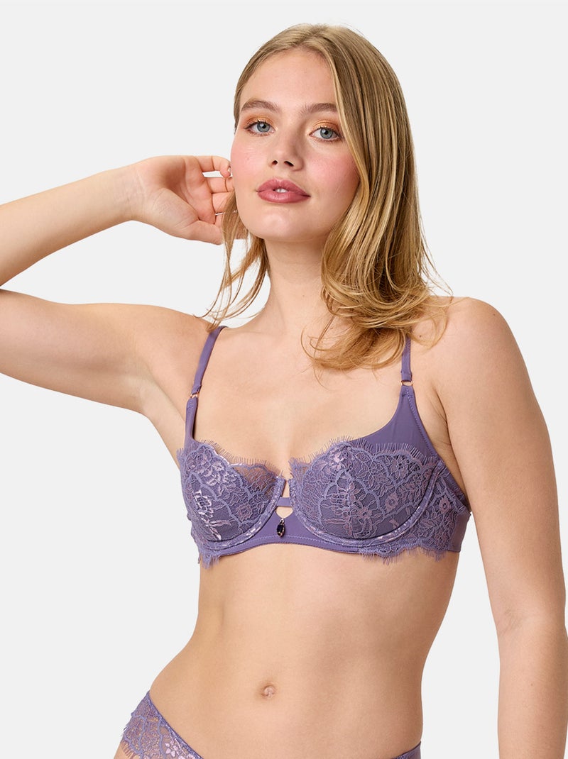 Tanga AROMATIQUE - Brigitte Bardot Lingerie Violet - Kiabi