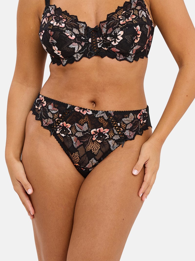 Tanga Arum Cabaret Sans Complexe Noir Rose Gris - Kiabi
