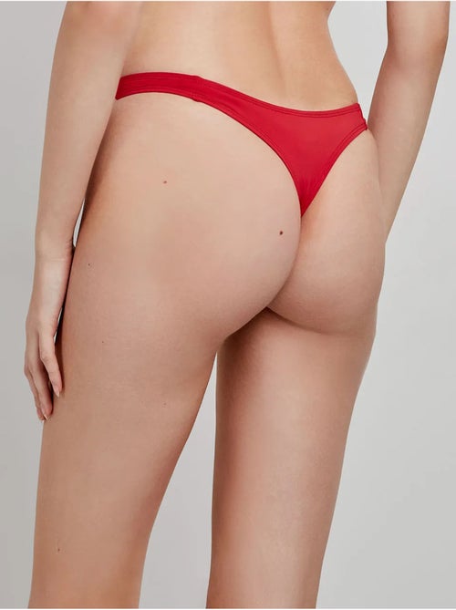 Tanga bikini en tissu uni. - Kiabi