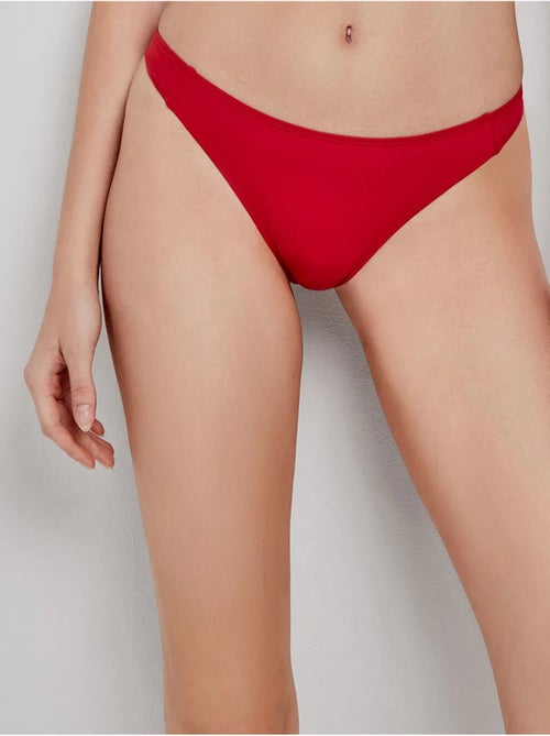 Tanga bikini en tissu uni. - Kiabi