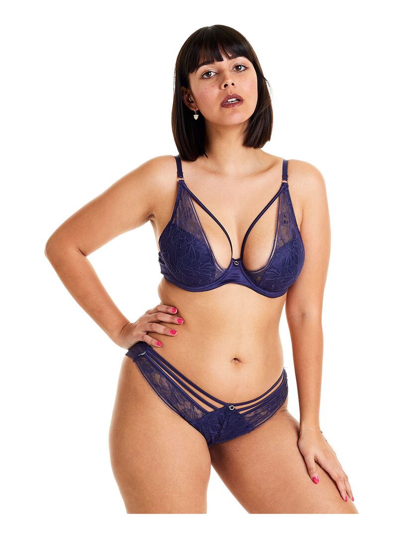 Tanga brésilien DIABOLIQUE - Pomm'Poire - Bleu nuit - Kiabi - 18.90€