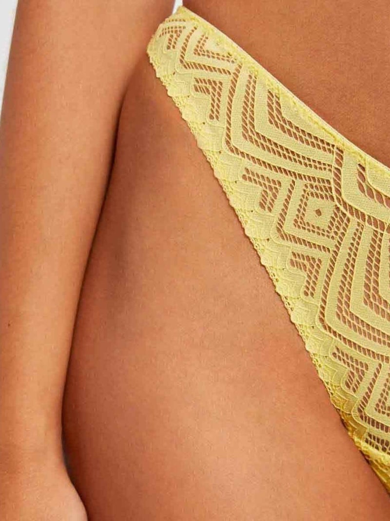 Tanga brésilien NINA - Morgan Lingerie Jaune - Kiabi