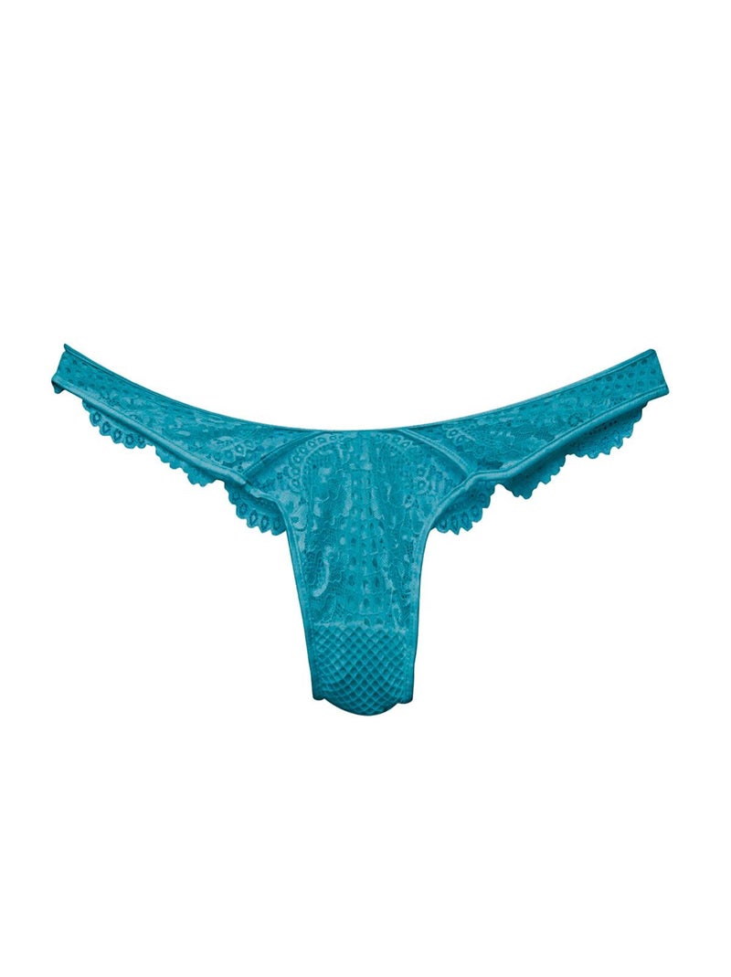 Tanga brésilien VOLTIGE - Pomm'Poire Bleu - Kiabi