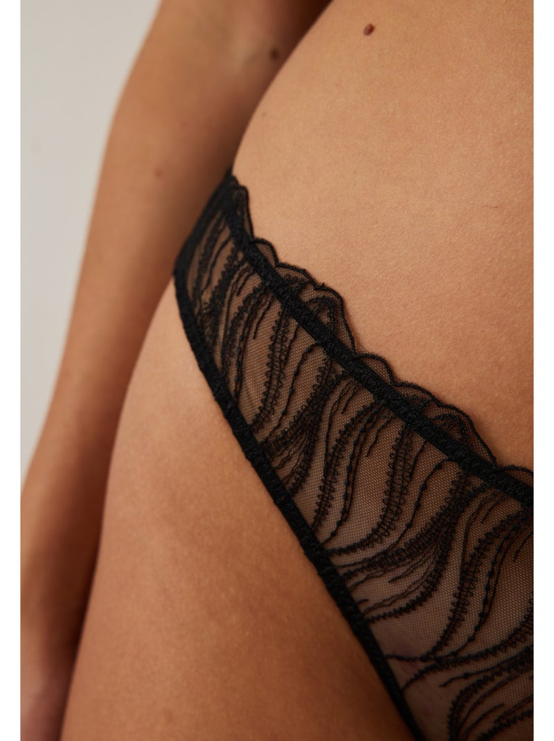Tanga cristy Noir - Kiabi
