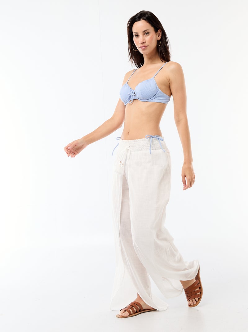 Tanga de bain imprimé vichy Bleu - Kiabi