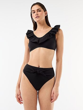 Tanga de bain taille haute en microfibre souple