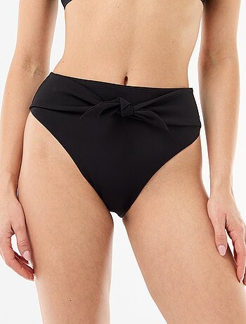 Tanga de bain taille haute en microfibre souple