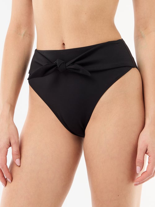 Tanga de bain taille haute en microfibre souple - Kiabi