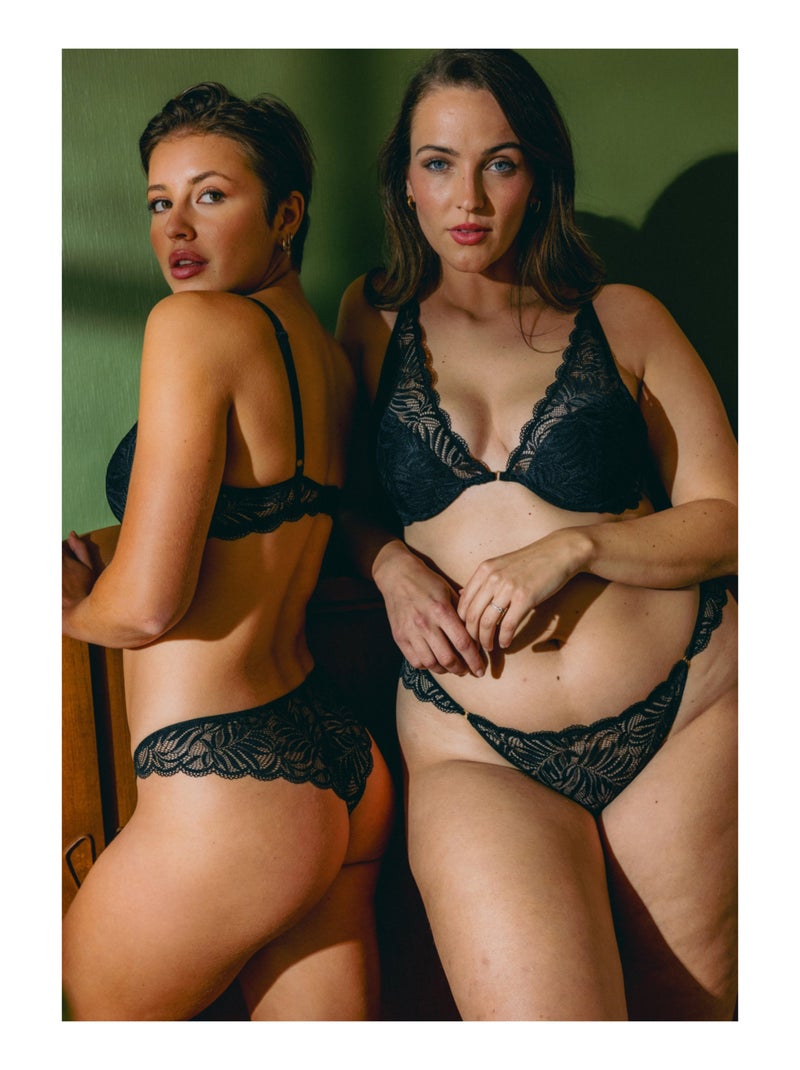 Tanga dentelle Ayat Noir - Kiabi