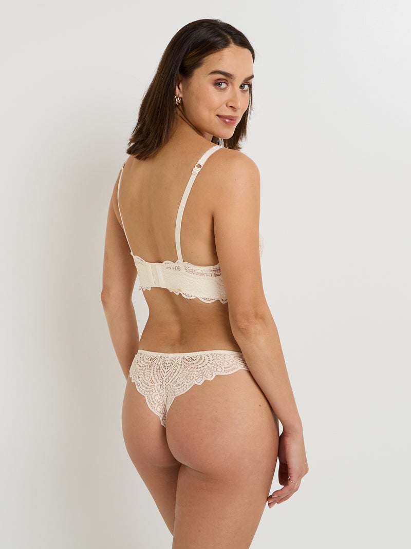 Tanga dentelle Dentelle - RougeGorge Lingerie Ecru - Kiabi