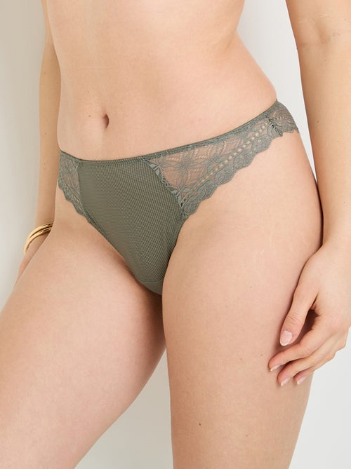 Tanga dentelle et microfibre Gaelle - RougeGorge Lingerie - Kiabi