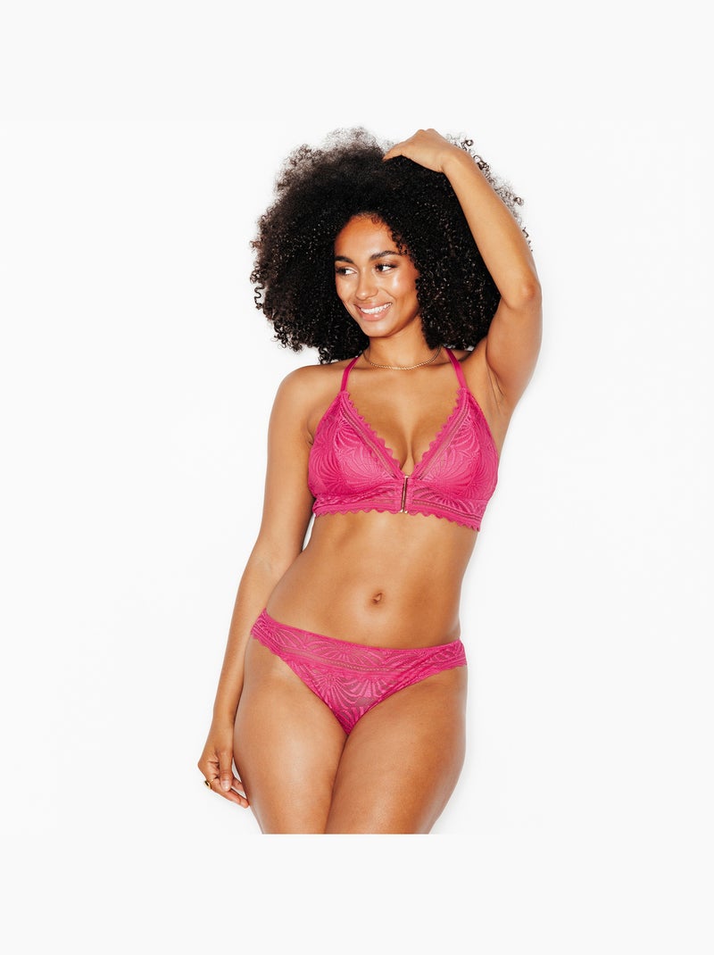 Tanga dentelle fallon - rougegorge lingerie Rose - Kiabi