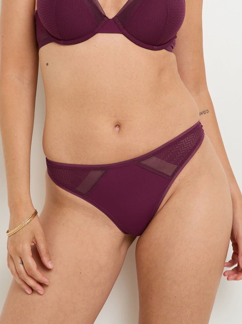 Tanga dentelle Hello - RougeGorge Lingerie Bordeaux - Kiabi