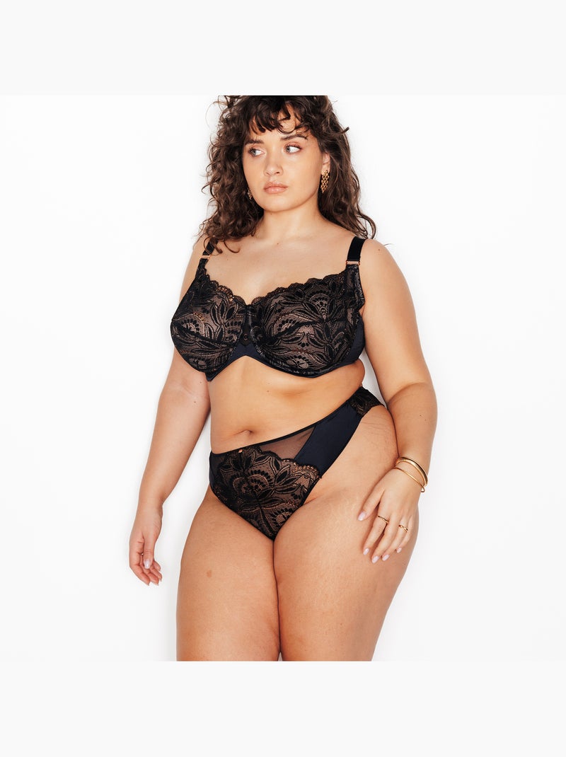 Tanga dentelle Hester - RougeGorge Lingerie Noir - Kiabi