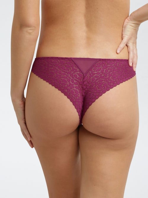 Tanga 'Dim' en dentelle - Kiabi
