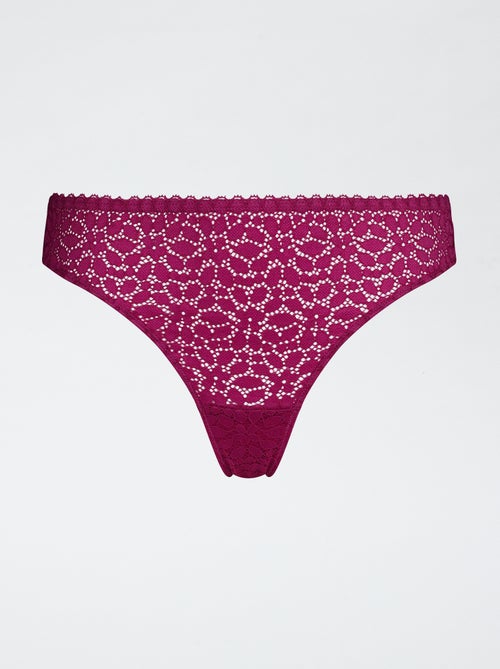Tanga 'Dim' en dentelle - Kiabi