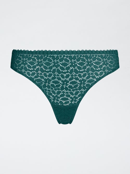 Tanga 'Dim' en dentelle - Kiabi