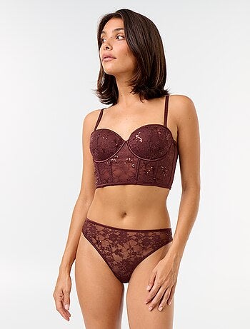 Tanga en dentelle à sequins